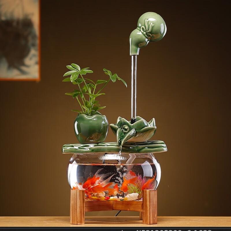 New Chinese Ceramic Lotus Gourd Water Feature