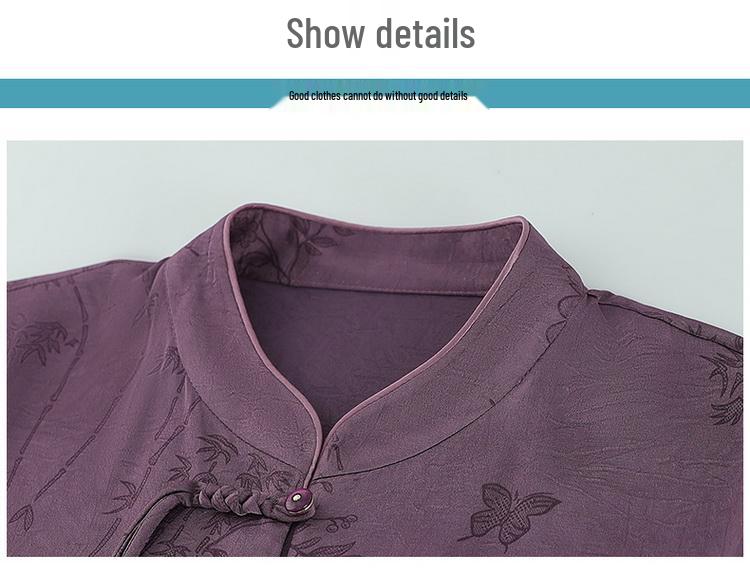 Elegant Spring/Summer Tang Suit Blouse for Mothers - Grandma-Style Wedding Shirt for Middle-Aged and Elderly Women