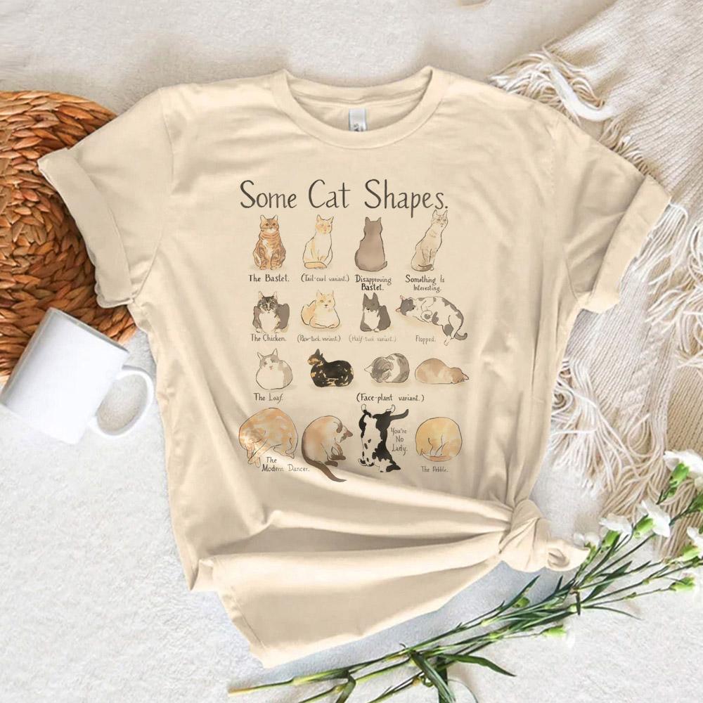 Cute Cat Top Women Harajuku Japanese Funny Tshirt Girl Comic Y2k Funny Clothing