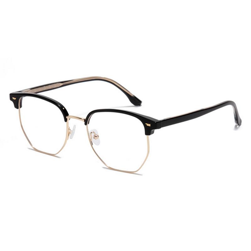 Fashionable Semi-Rimless Eyeglasses Frames With Temples Short-Sight Eyewear Diopter 0 -0.5 -0.75 -1.0 To -6.0