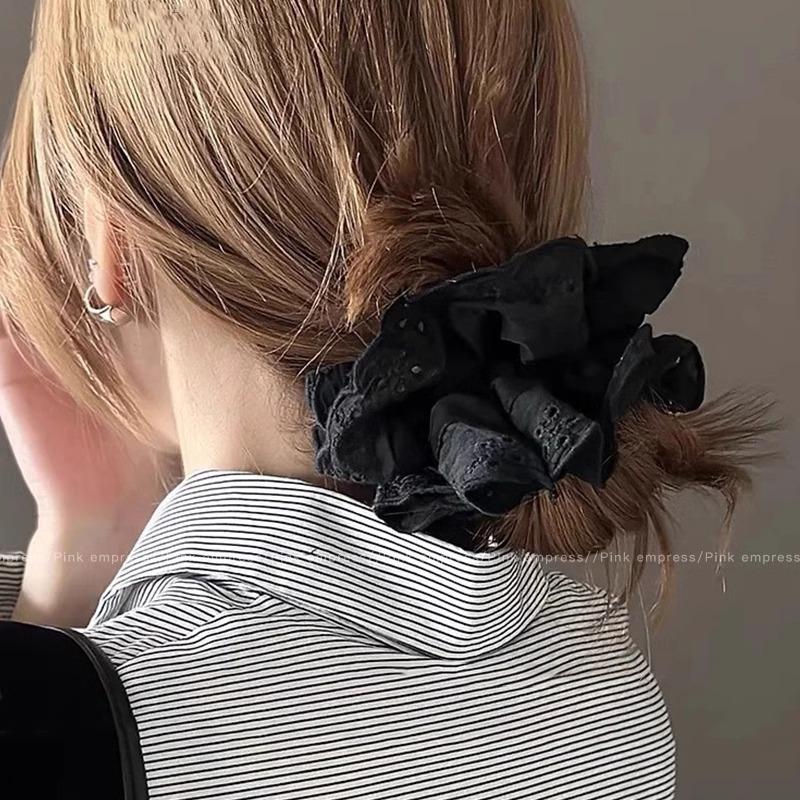 

Большой размер, белое кружево, повязка на голову, женская, новая модель 2025 года, корейский стиль, резинка, французский стиль, винтаж, кружевные завязанные волосы