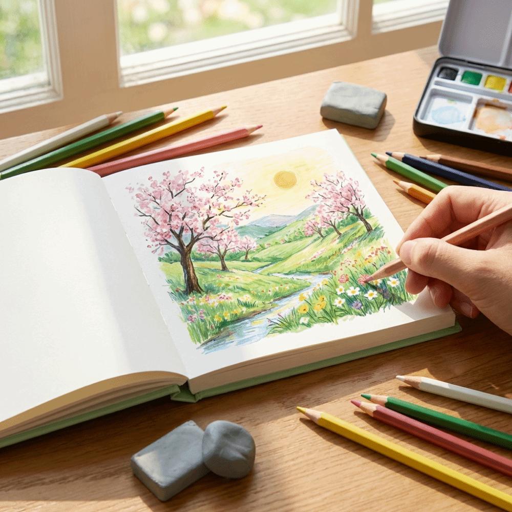 96 Blätter Skizzenbuch Leere Seiten Skizzenbuch Hohe Qualität Mini Zeichenbuch Handgezeichnet