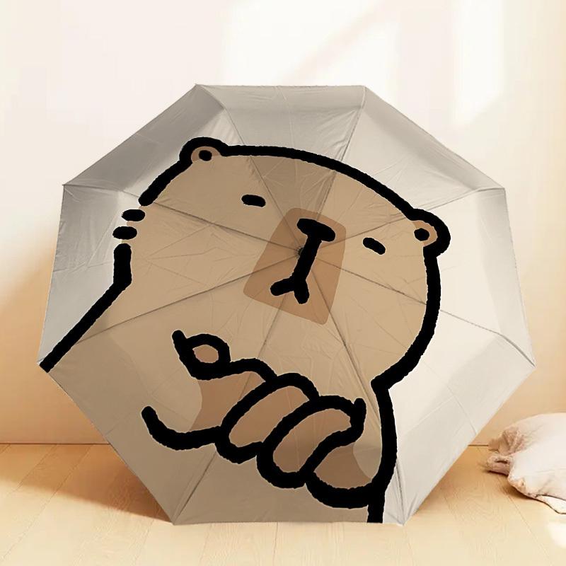 Adorable Bear Face Umbrella: Perfect for Outdoor Adventures, Auto-Opening & Closing, Lightweight and Durable, Ideal Travel Accessory 151