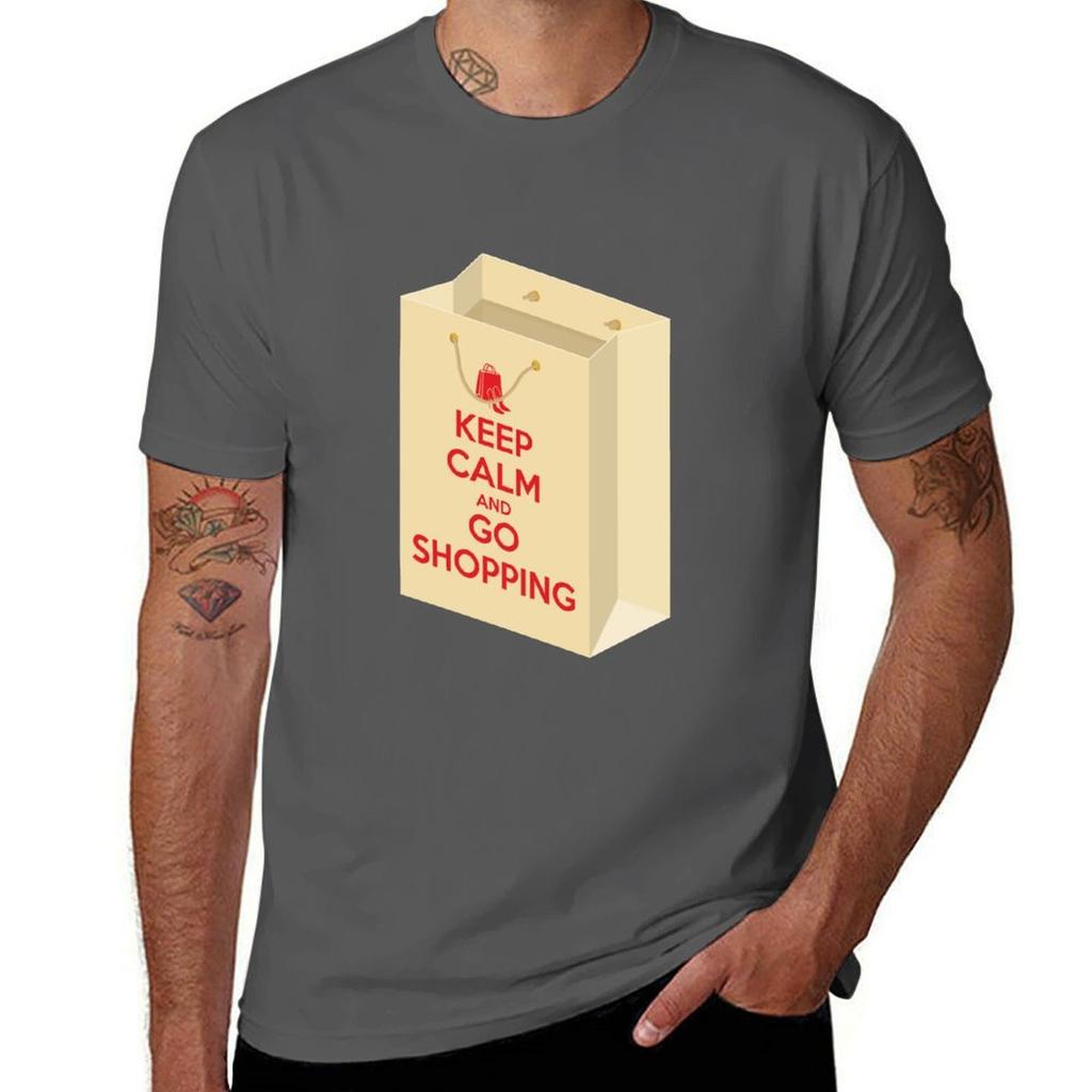 Keep Calm And Go Shopping (Bag1) Tshirt Casual Everyday Short Sleeve Tshirt