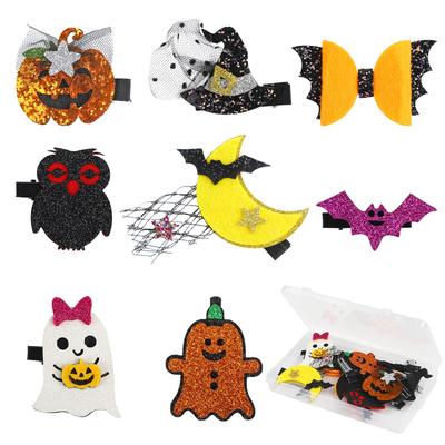 FINGOOO Halloween Hair Accessories 8-Piece Set, Hairpins, Hair Clips, Hair Ornaments, Cosplay, Costumes, Unisex, Cute (Halloween A)
