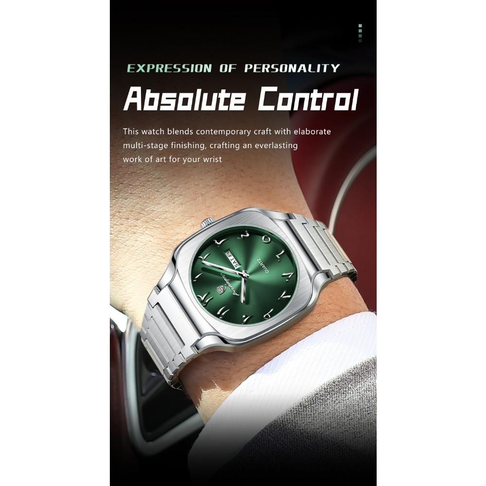 POEDAGAR Luxury Man Wristwatch Original Business Stainless Steel Quartz Watch Waterproof Date Men's Watches Week Clock Reloj