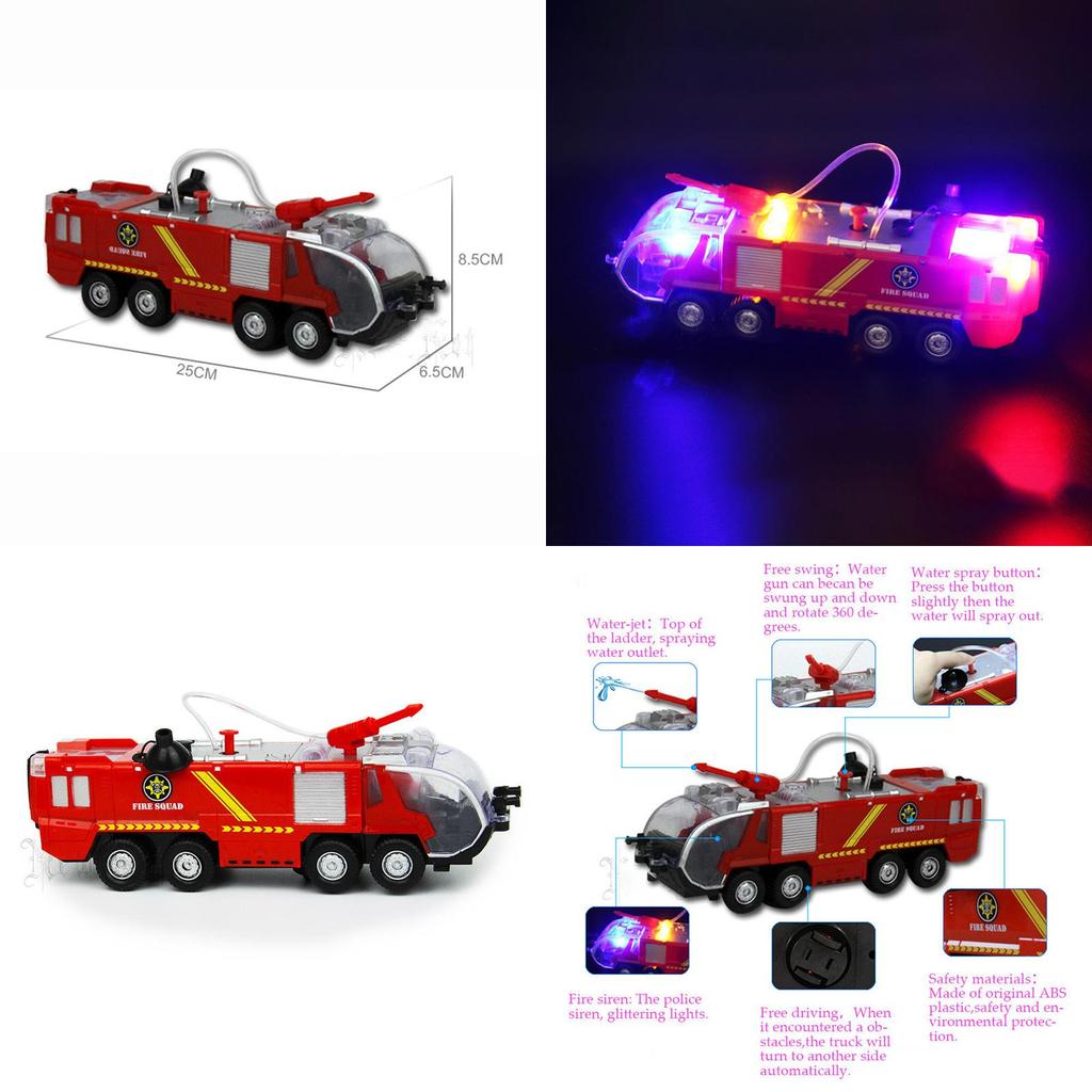 Fire Truck Rescue Fighters Vehicle With Lights Sounds And Water Pump For Kids**