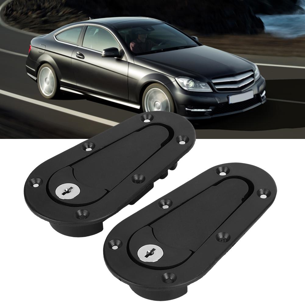 Rennwagen Motorhaubenstift aus Kohlefaser Universelles Motorhaubenverschluss-Set mit Schlüsseln Schwarz