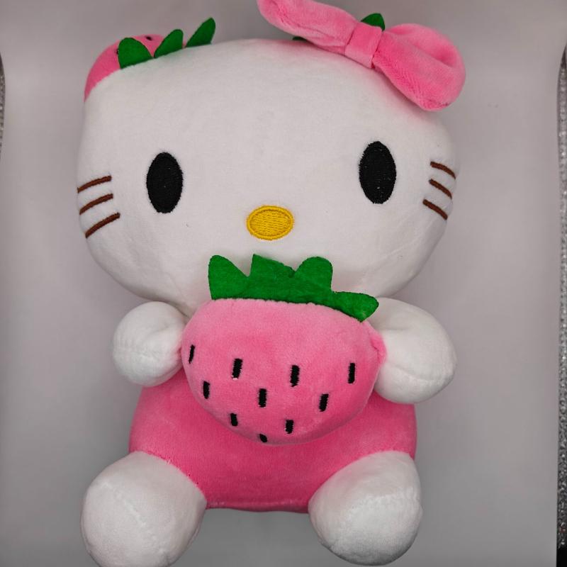 22cm KT Cat Plush Doll Girls Soft Stuffed Animal Toys Strawberry KT Cat Plush Doll Home Decor Peluche Toy Birthday Gift