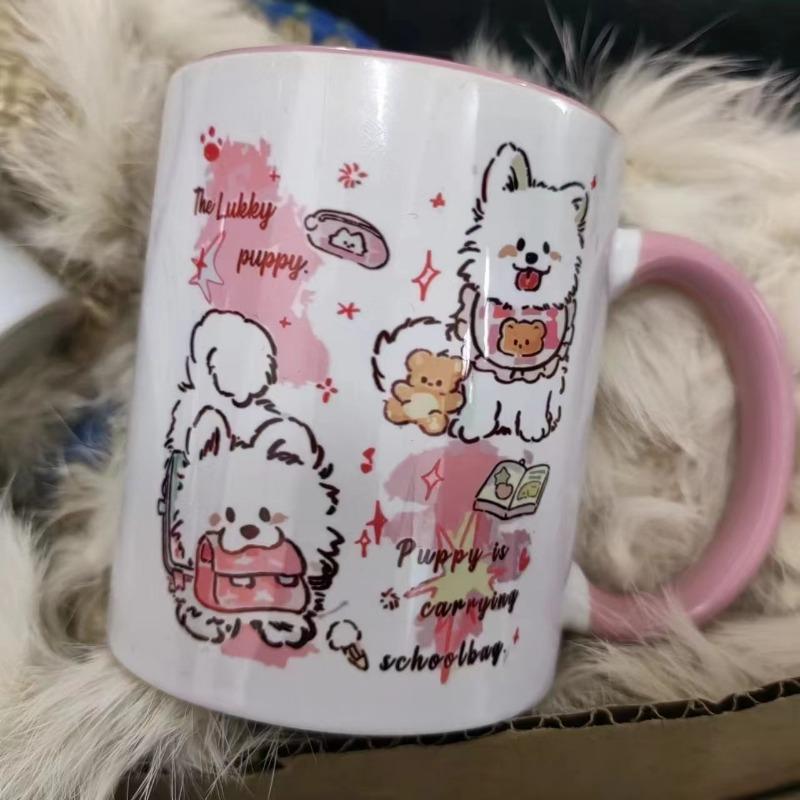 

Керамические кружки с изображением собак и кошек из мультфильмов, завтрак с водой и молоком, чашка кофе, лучший друг, пара, девушка, подарок на день рождения, посуда для питья 330ml