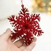 Christmas Ornaments Red Flocking Bell Wreath Snowfall Elk Pendant Snowy Winter Decor for Tree Hanging