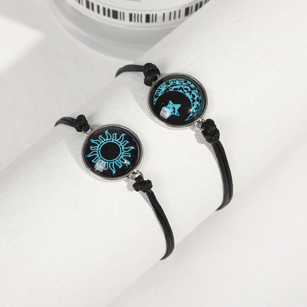 2 Stück Romantische Leuchtende Sonne Mond Partner Armbänder Freundschaft Schmuck Valentinstagsgeschenk