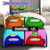 Among Us Custom Name Pattern Bedding,Quilt Set Quilt Cover Pillowcase Home Birthday Gift(1 * Duvet Cover + 2 * Pillowcase, Without Core)