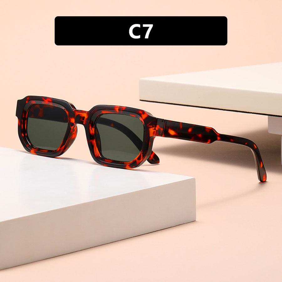 New Men Vintage Rectangle Frame Sunglasses Fashion Retro Sun Glasses Luxury Brand Design Glasses UV400 Eyewear Women Goggles