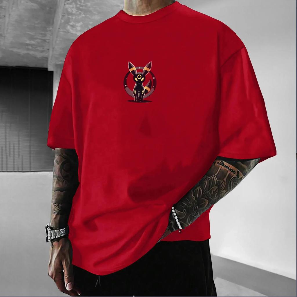 2026 Pokémon Japanese Anime Peripheral Umbreon Short Sleeve T-Shirt Pokémon Summer  Unisex Fashion Breathable Sports Top