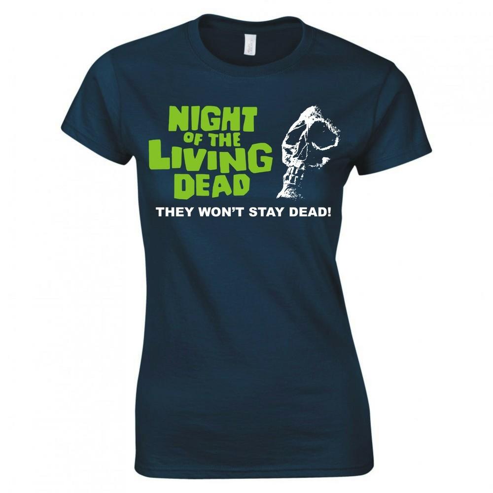 Inspired By Night Of The Living Dead They Wont Stay Ladies Skinny Fit Tshirt S