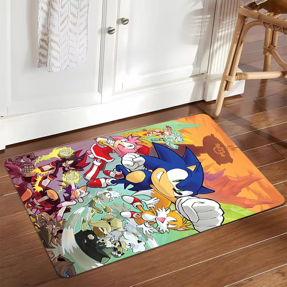 Sonic The Hedgehog Adventure Poster Decoration,Carpet,Living Room,Bedroom, Non-slip,Square rug
