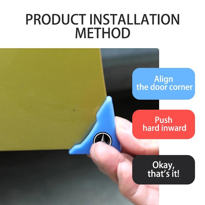 4Pcs Car Door Anti-Collision Stick Silicone Protection Covers For Mercedes Benz C180 C300 W124 W176 W177 C200 C260 GLC CLE CLA FE1
