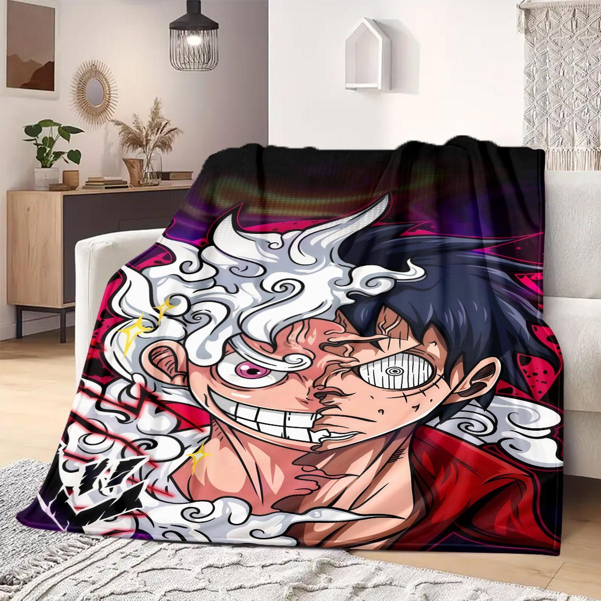 

OnePiece Anime Print Blanket Warm Comfortable Flannel Blanket Suitable for Bedrooms, Sofas, Beds, Chairs, Picnics, Travel 75x90cm