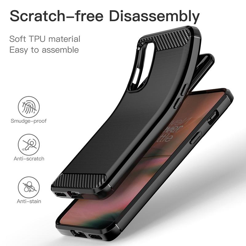 Coque TPU en fibre carbone pour One Plus Nord 2 5g couleur noir top qualité/ One Plus Nord2 5g Coque TPU en fibre carbone pour One Plus Nord 2 5g couleur noir top qualité/ One Plus Nord2 5g