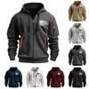 Herren Sport Casual Hoodie Hoodie Cardigan Reißverschluss Multi-Pocket Hoodie Mantel