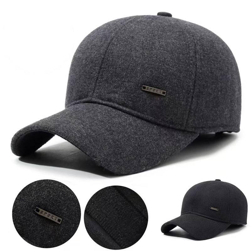 Solid Color Baseball Hat Winter Warmth Sports Outdoor Sun Protection Gift Cap