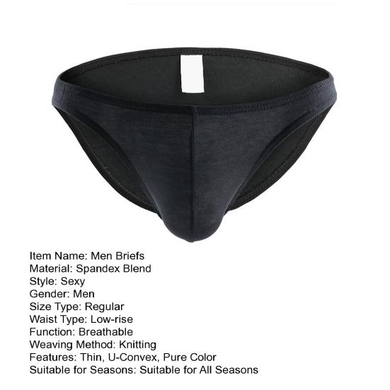 Men Briefs Seamless Invisible Design Tailoring Panties Breathable Low-Waisted Triangular Moisture-Wicking U-Convex Underwear