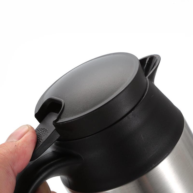 750ML Large Capacity 12V&24V Stainless Steel Heating Water Kettle Portable Travel Insulated Bottle Car Electric Hot Water Cup