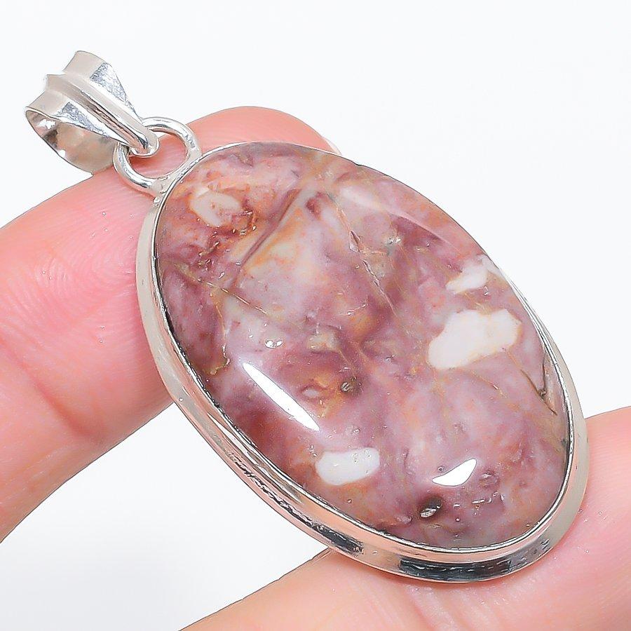 

Натуральный Доломит Драгоценный Камень 925 Стерлинговое Серебро Ювелирное Подвеска 2.09 F5a92
