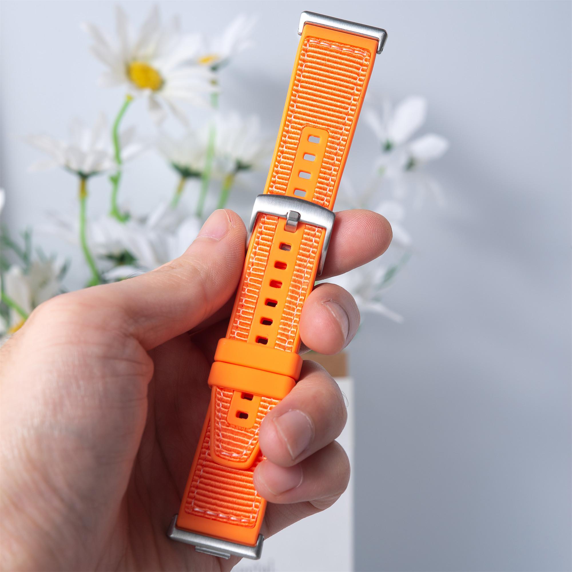 

Adjustable Strap for Huawei Watch Fit 3 Silicone Nylon Watch Band Orange