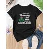 Casual Loose Short-Sleeve Summer T-Shirt with a Scotland Letter Print Design