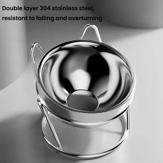 Elevated Tilted Cat Bowl with 304 Stainless Steel Anti Vomiting Raised Cat Feeding Bowl Smooth Mouth Design Pet Food Tool