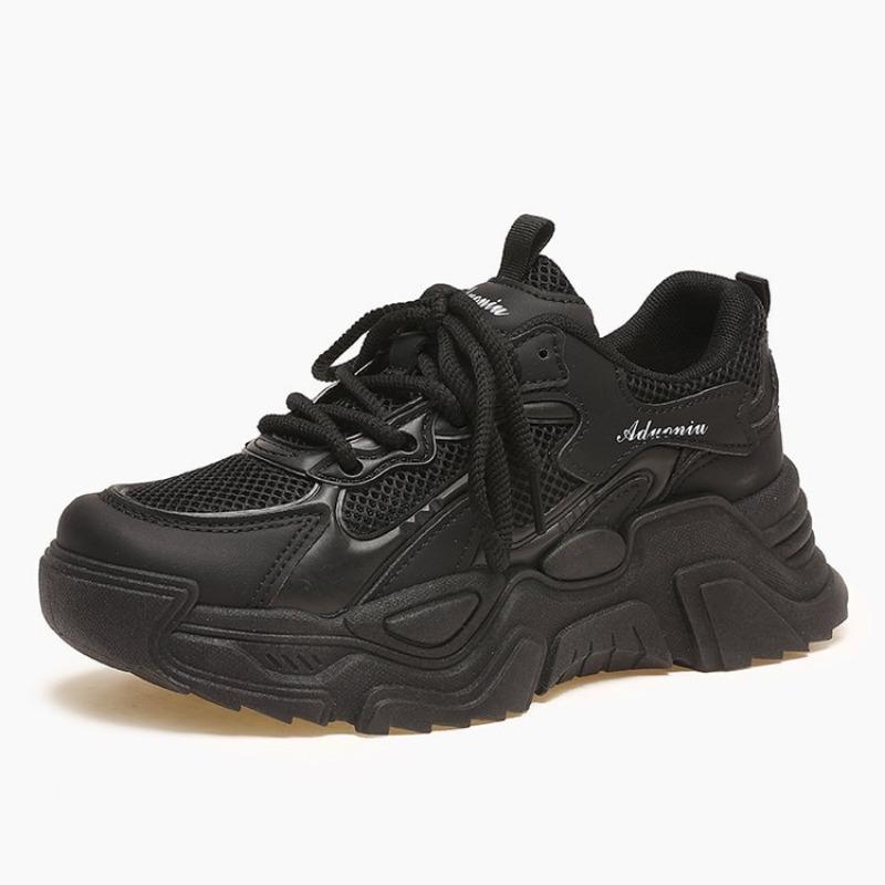 College style thick-soled lace-up dad shoes women's autumn new mesh running shoes student versatile sports shoes