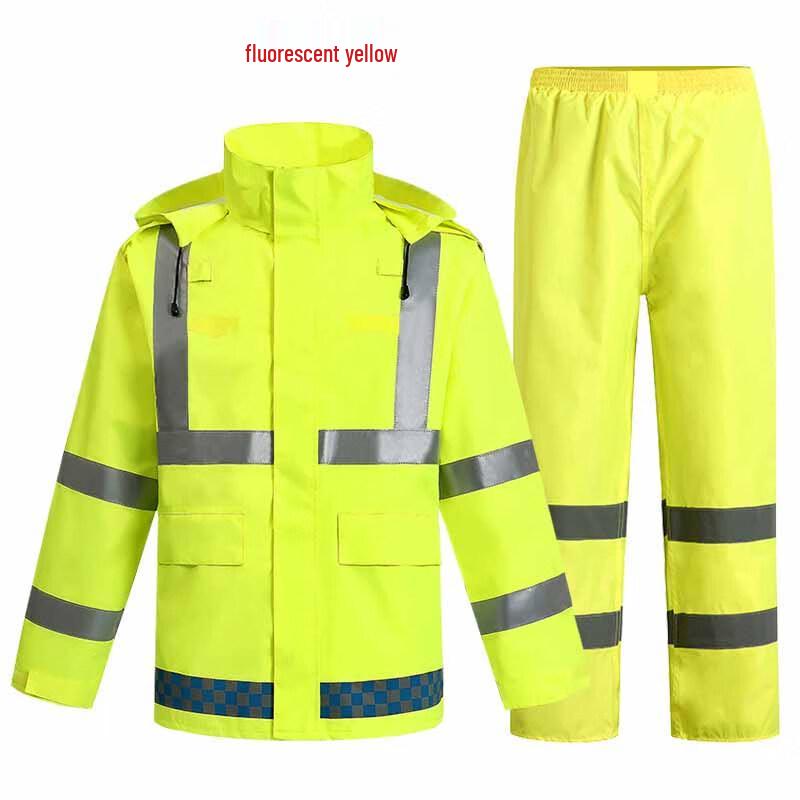 High-Visibility Reflective Raincoat Set