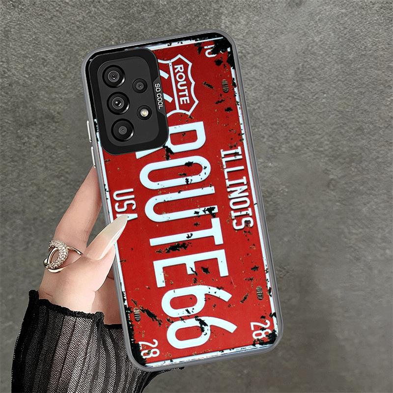 Retro Vintage License Plate Soft Phone Case for Samsung A17 A16 A15 A14 A13 A57 A56 A55 A54 A53 A37 A36 A35 A34 A33 A26 A25 A24