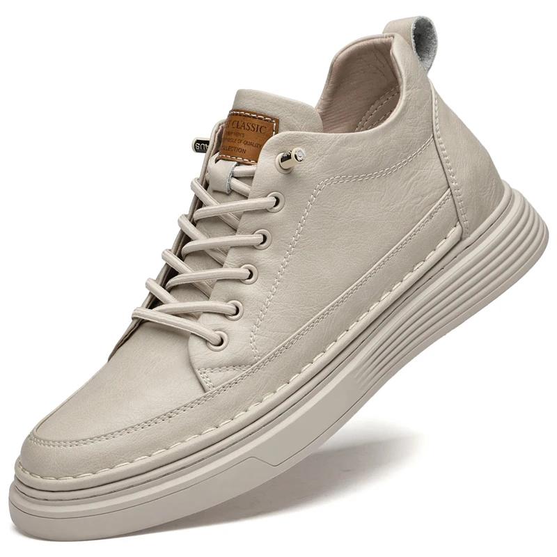 Knöchel Herrenstiefel Echtes Leder Freizeit Wanderschuhe Herren Outdoor Stiefel für Mann Schuhe Lässig Bequem Mode Sneaker Männlich