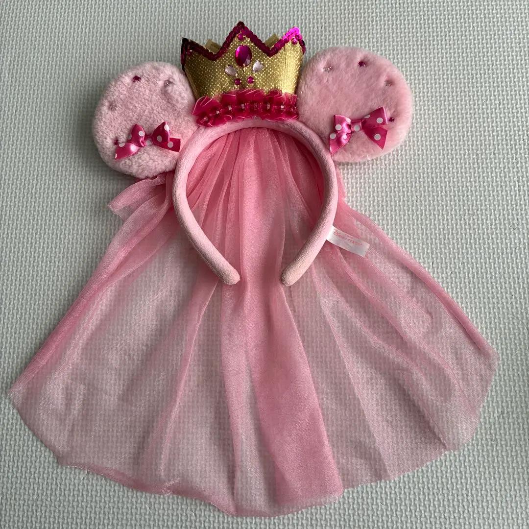 Disney Minnie Princess Headband Crown Veil Pink Ears Tokyo Resort Japan
