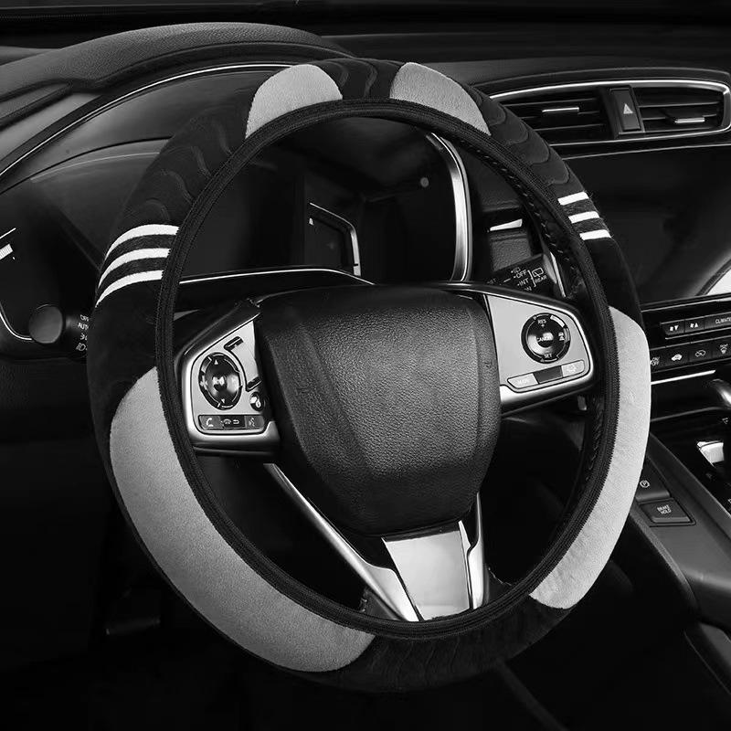 Husă de volan de pluș cu monstru de desene animate - Design drăguț și creativ