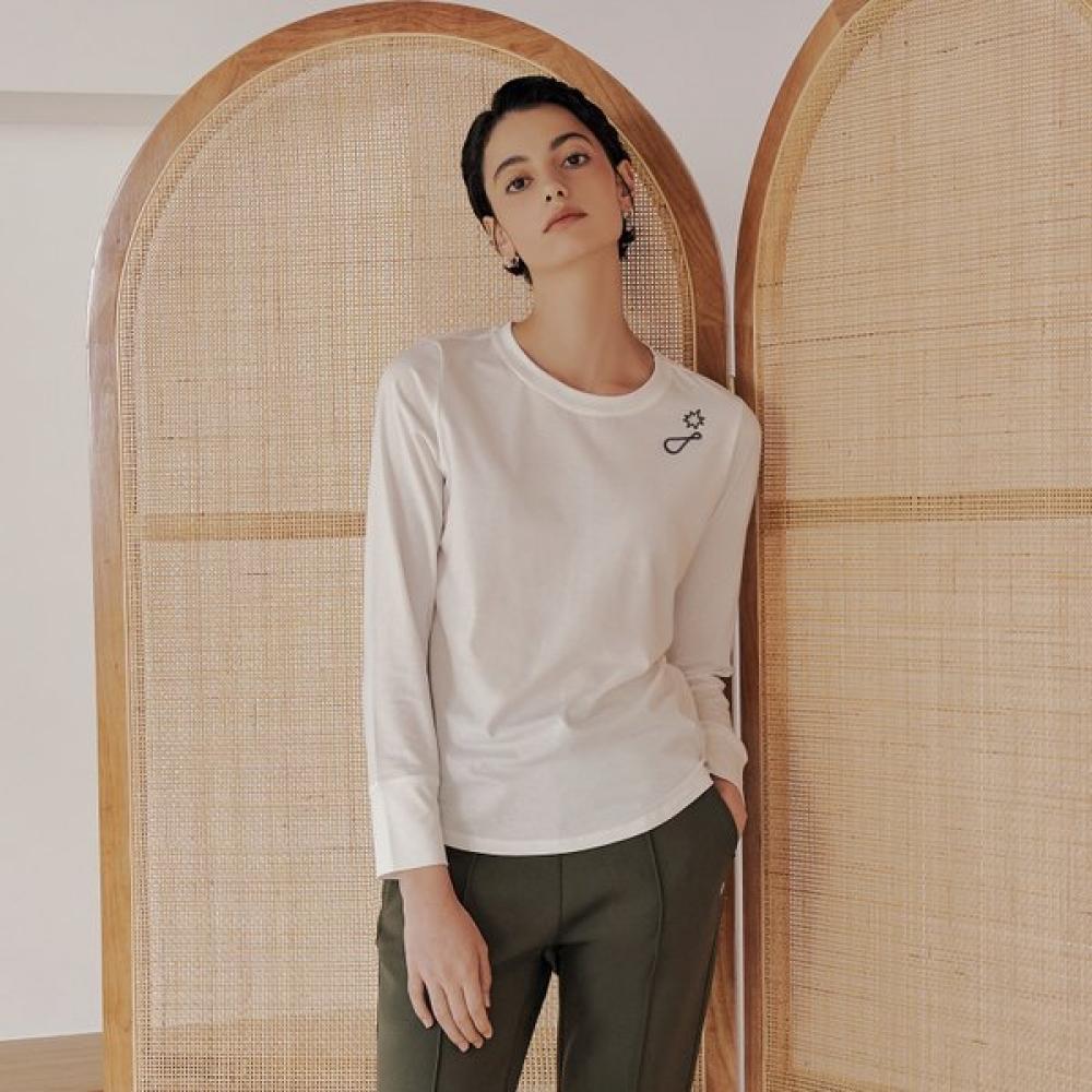 HuiT Logo Embroidery Basic Long Sleeve T hTwTl2k05T BK/XS