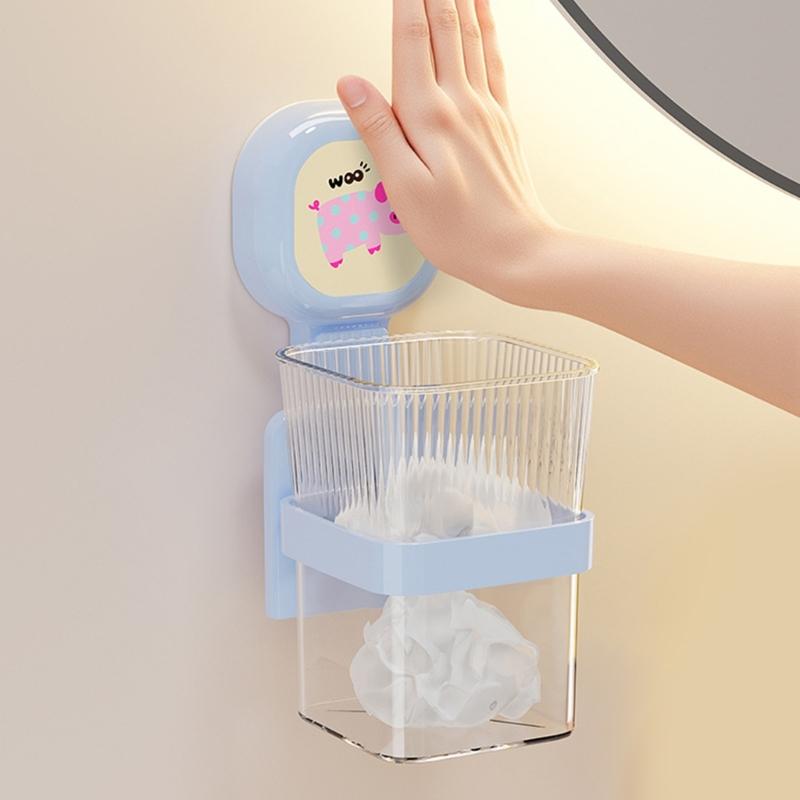 Bathroom Storage Shelf With Suction Cup Holds Firmly Waterproof ABS Plastic Wall Organizers for Small Space Saving