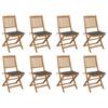 Day and Night - Day and Night Folding Garden Chairs 8 Units and Cushions Solid Acacia Wood