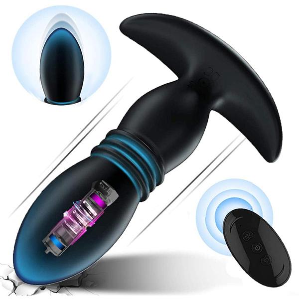 Mužský masážní přístroj na prostatu Anální anální vibrátory pro muže Bezdrátové dálkové ovládání natahovací anální dildo vibrátor Sexuální hračka pro ženy