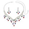 Color Fashion Necklace Earrings Set Wave Diamond Rhinestone Simple Necklace Women'S Dinner Necklace Accessories