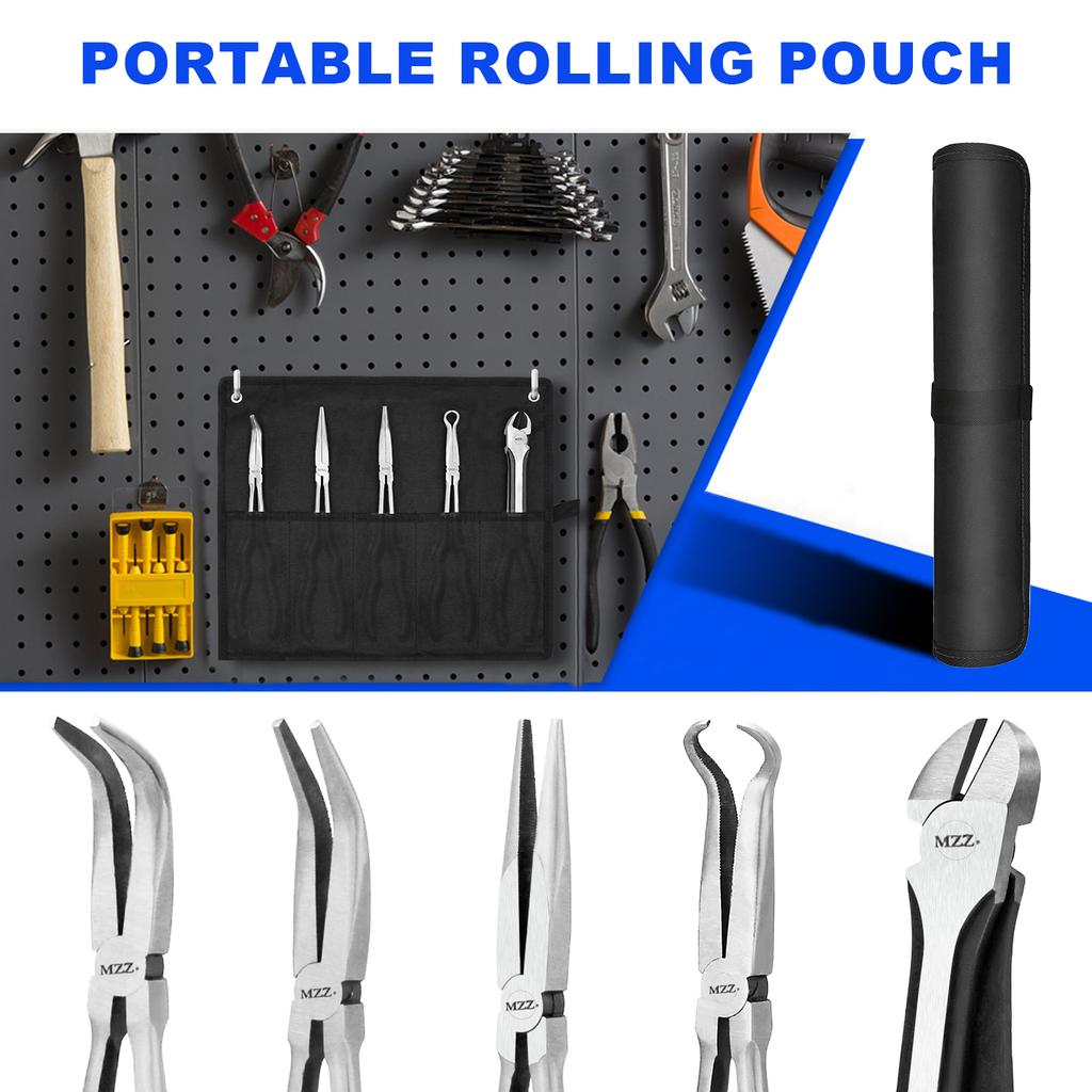 5 PCS 11" Extra Long Needle Nose Pliers Tool Set, Premium CRV Steel,for Hard-to-Reach Narrow Spaces