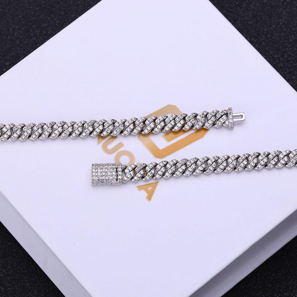 6mm Zircon Cuban Link Necklace & Bracelet: European/American Hip Hop Jewelry