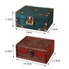 Vintage Wooden Storage Box Small Wooden Storage Chest Trunk Pirate Treasure Chest With Lock Trinket  Jewelry Necklace Decor Box