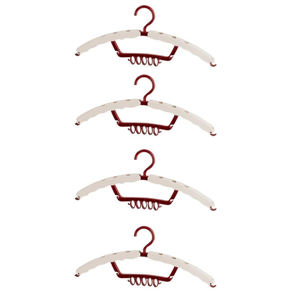

4 Pieces Plastic 3-in-1 Clothes Drying Rack Windproof Collapsible Clothes Hanger Business бежевий