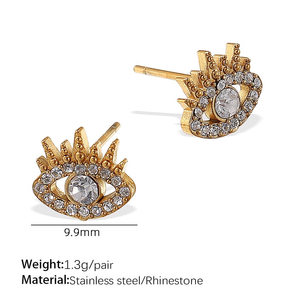 Stainless Steel Sequin Moon Crown Earrings for Women - Luxurious & Stylish Ear Studs