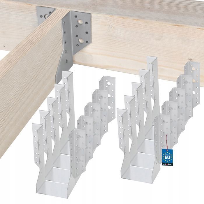 Support De Poteau U - KOTARBAU - Type A - 100 Mm - Acier Galvanisé - Charge Max 19,6 kN