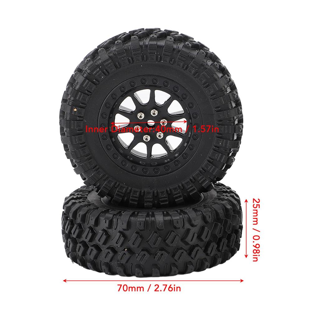 Ongwan RC Wheel Tires, Durable Rubber Wheels for Remote Control Cars MN82 and LC79, Enhanced Traction, Stylish Design, Easy Installation (Black)